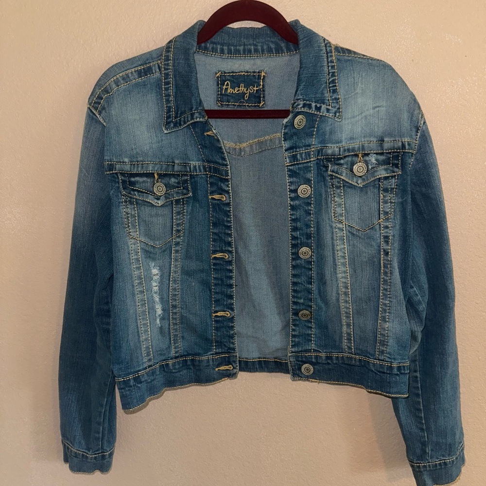 Amethyst Jeans Blue Cropped Jean Jacket